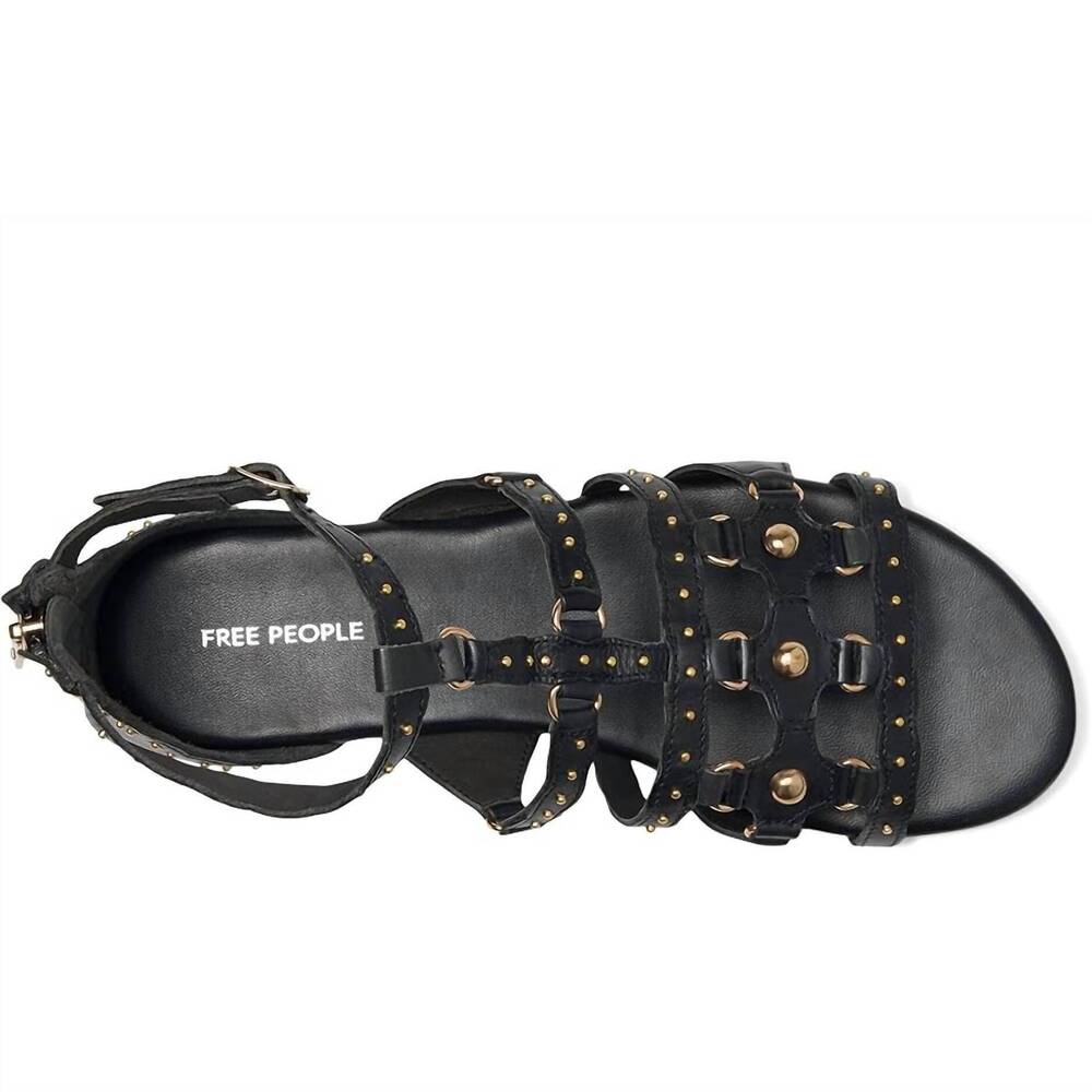 NEW FREE PEOPLE women's jade gladiator sandal in black - Picture 4 of 6